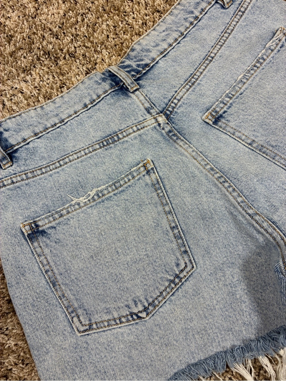 ZARA Distressed High Waited Denim Cut Off Shorts - Picture 7 of 9